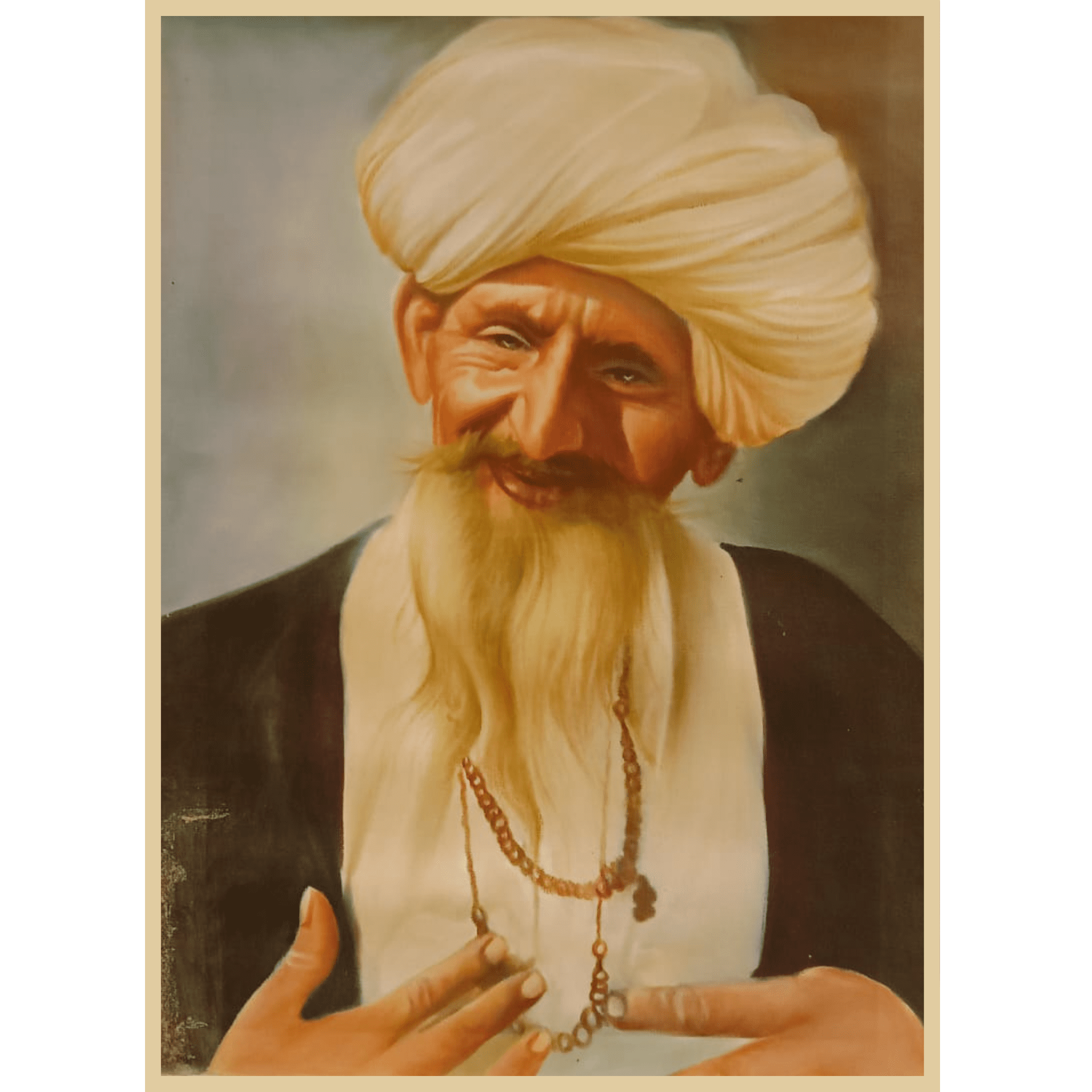 Wise Old Man Portrait Oil Painting