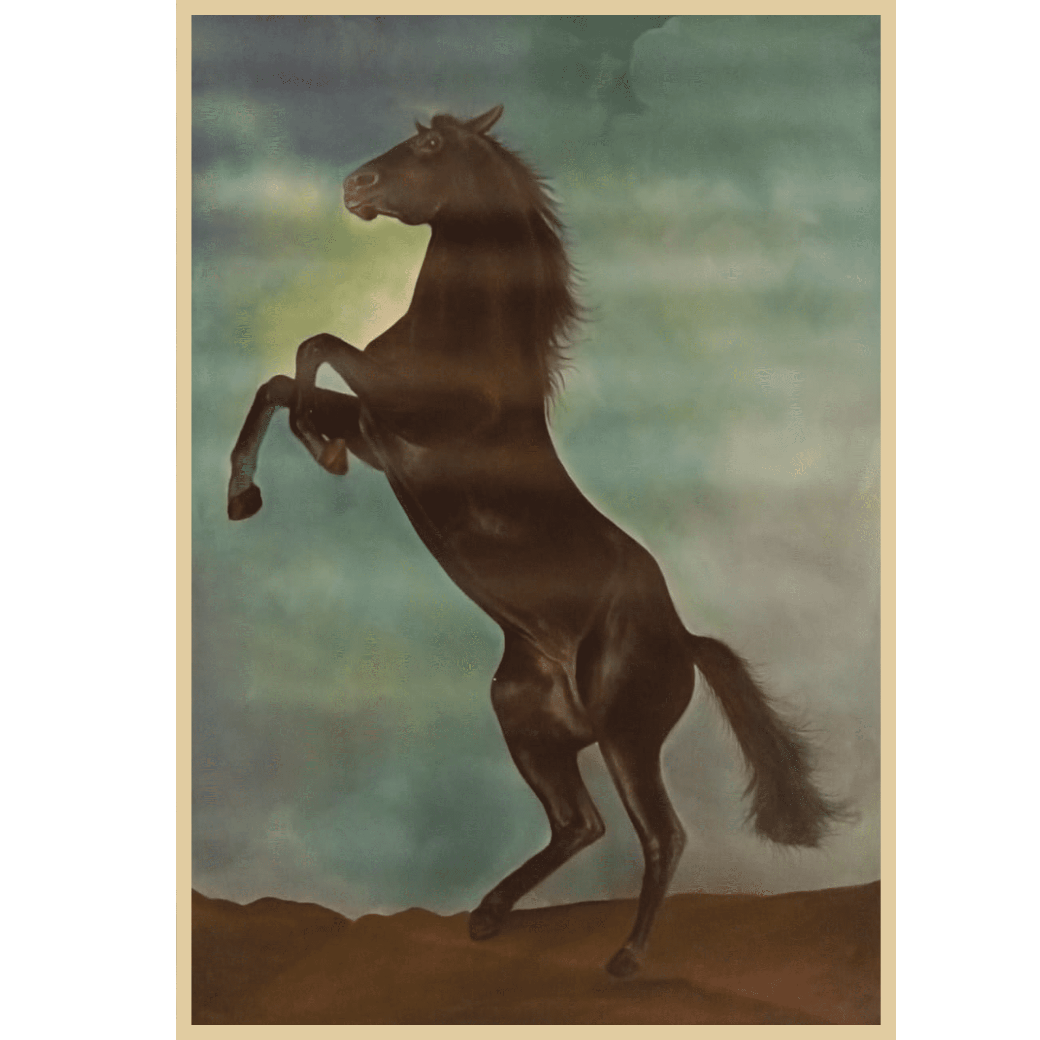 Black Horse Oil Painting – Handmade Wall Art